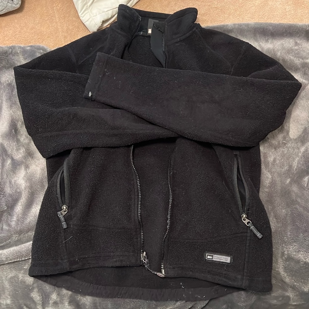 Black REI brand fleece